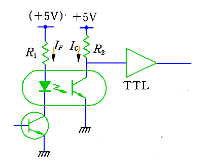 フォトトランジスタ形における回路